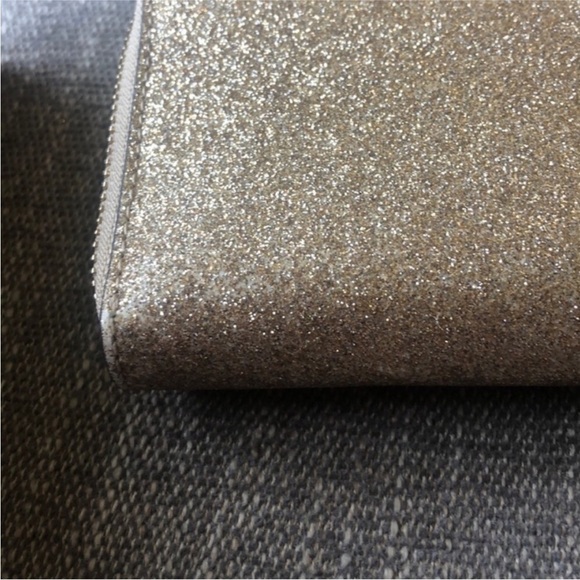 Kate Spade Full Size Gold Glitter Zippered Wallet. - Picture 5 of 12